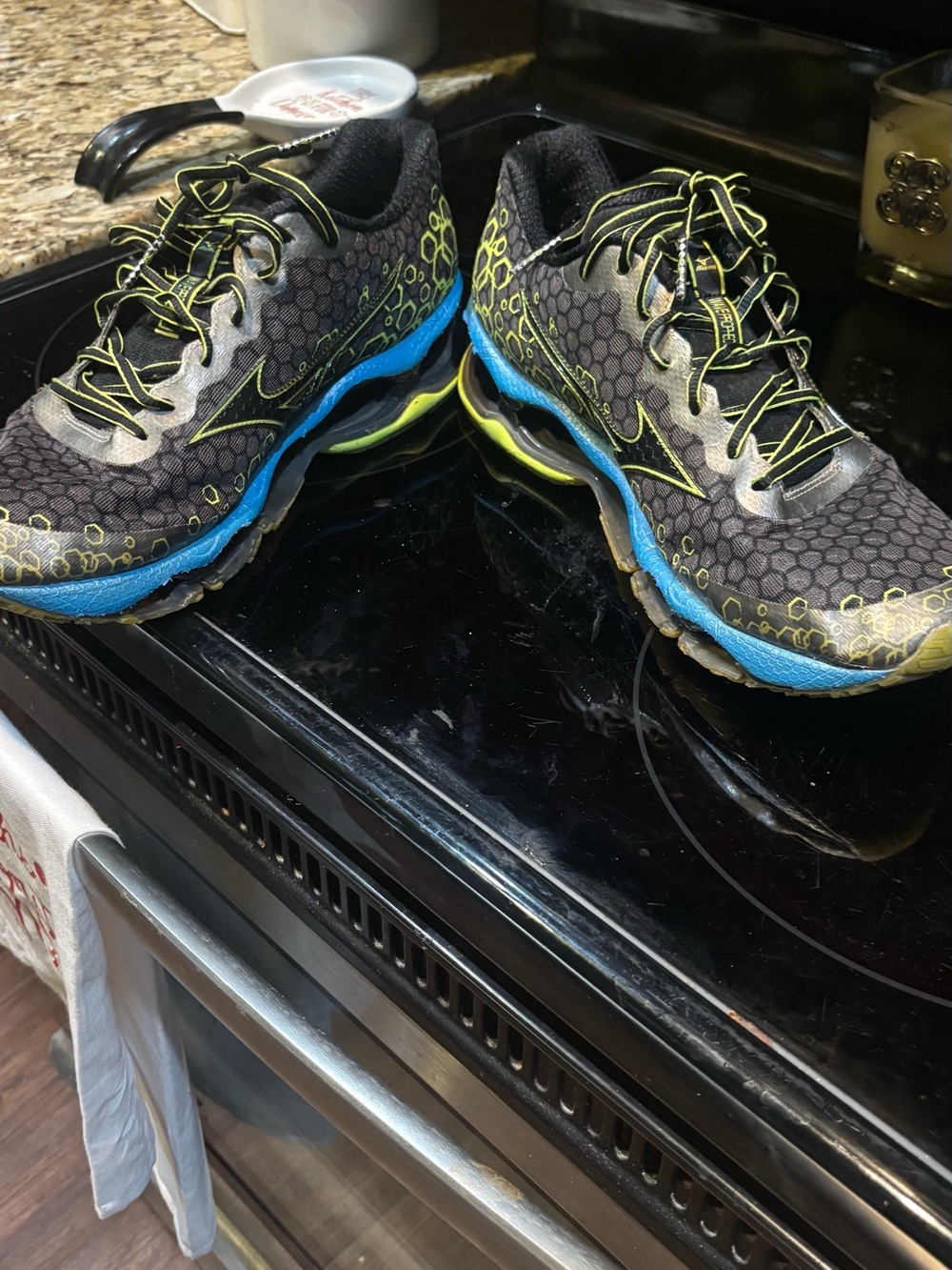 Mizuno Wave Prophecy 3 J1GC140002 Men’s Size 12 Running Shoes Black Green Blue